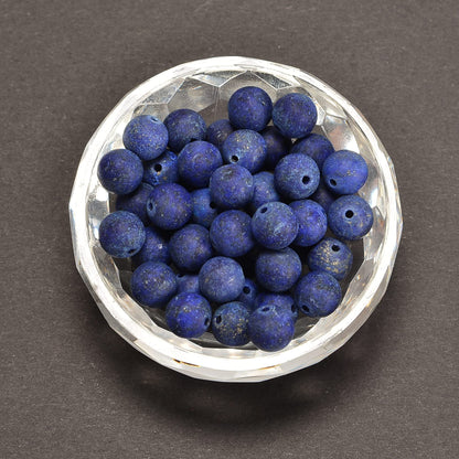 jodaying 10mm Lapis Lazuli Matte Round Natural Gematone Loose Beads for Jewelry Making DIY 1 Strand 15"