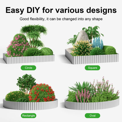Land Guard Corrugated Garden Edging Border,6" x 50' Landscape Paver Edging, Tall Landscape Edging, Fence for Garden, Flower Bed, Lawn and Landscape Edging (Silver)