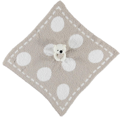 Barefoot Dreams CozyChic Dream Mini Blanket with Buddie Bear Plush Toy, Toddler Ultra Soft Cozy Blanket, Lightweight Comfort Companion, Gifts for Girls & Boys, Machine Washable, 16" x 16", Stone/White