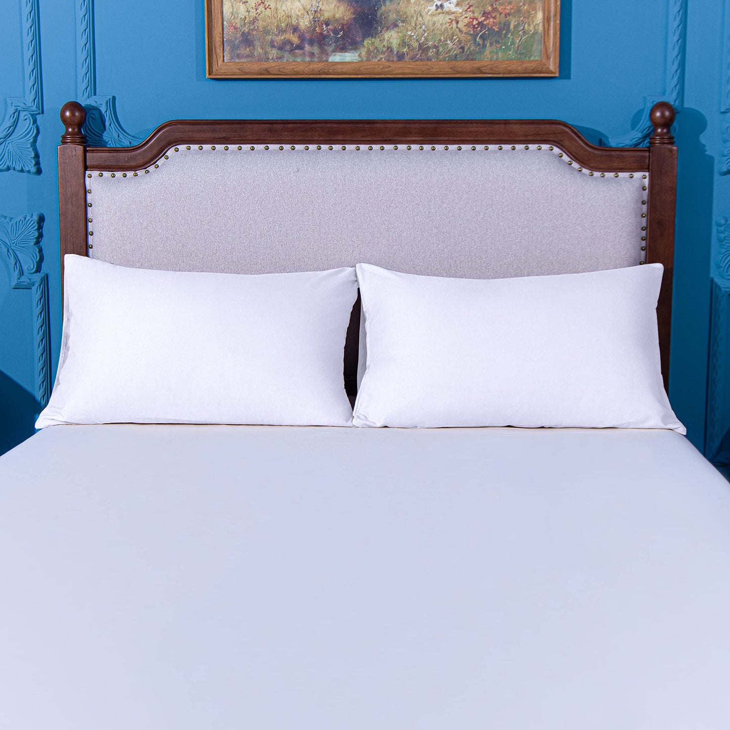 NTBAY Queen Pillowcase Set - 4 Pack Brushed Microfiber 20x30 Pillowcases - Soft, Wrinkle-Free, Fade-Resistant, Stain-Resistant, White Pillowcases with Envelope Closure - 20x30 Inches, White
