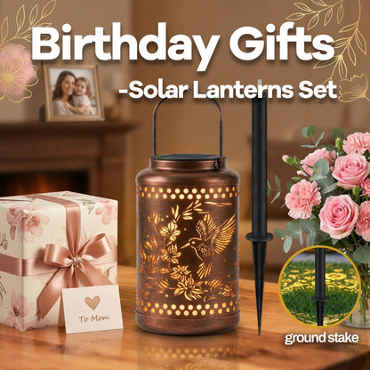 Hummingbird Solar Lanterns Outdoor Waterproof with Ground Stake - Unique Gifts for Women Mom, Mothers Day Gifts - Birthday for Women,House Warming Gift New Home - for Garden Patio Yard Porch Lawn