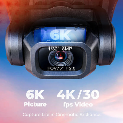 V11Air Drone with 6K UHD Camera for Adults, 3-Axis Brushless Gimbal, 4K/30FPS Video, 70Mins Flight Time with 2 Batteries Professional Quadcopter, 10000ft FPV Digital Transmission and Auto Return
