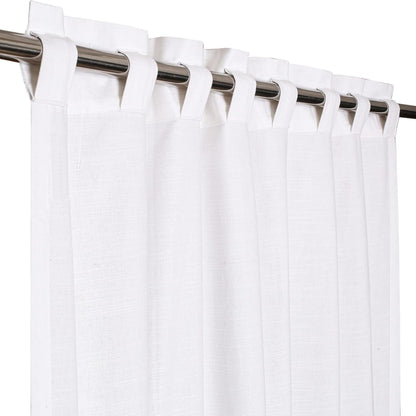 Ramanta Home 100% Cotton Light Filtering Curtains 50x72 Inch - Set of 2, White Curtain for Living Room, Bedroom, Farmhouse Cotton Textured Slub Fabric Semi Sheer Back Tab Window Linen Panels - White