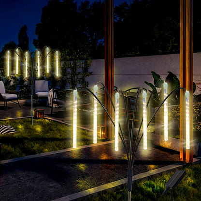 Trunfiste Garden Decor Outdoor Solar Meteor Shower Lights 2Pack 288LED,46" Whimsical Solar Garden Lights with 12 Brighter Tubes,Solar Twinkle Lights Outside for Garden Yard Path Porch Patio Lawn Decor