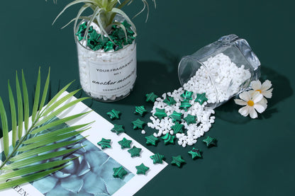 QINJIEJIE 20PCS Malachite Star Crystals Healing Stones Mini Crystal Cute Polished Pocket Stone Thumb Star Gemstones Set Bulk Wholesale Reiki Energy Balancing Star Decor Christmas Day Gifts for Women