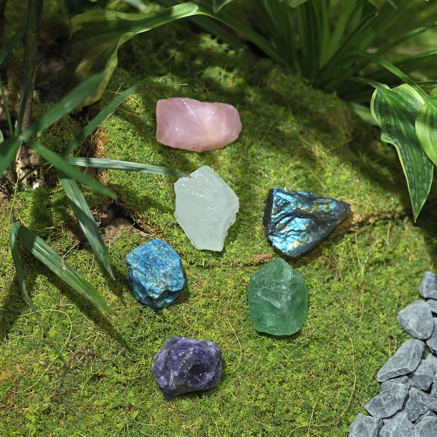Crystals and Healing Raw Stones, Natural Gemstone Raw Crystals, 6PCS Crystals Constellation Sets for Gifts, Yoga Meditation (Gemini)
