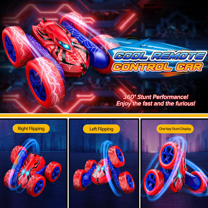 Yeriayha RC Cars Toys for 3 4 5 6 7 8 9 10 Year Old Boys,Double Sided 360° Flip 4WD Remote Control Car 2.4GHz Electric Rechargeable Toys for Ages 4-6 5-7 for Birthday Christmas Basket Stuffers
