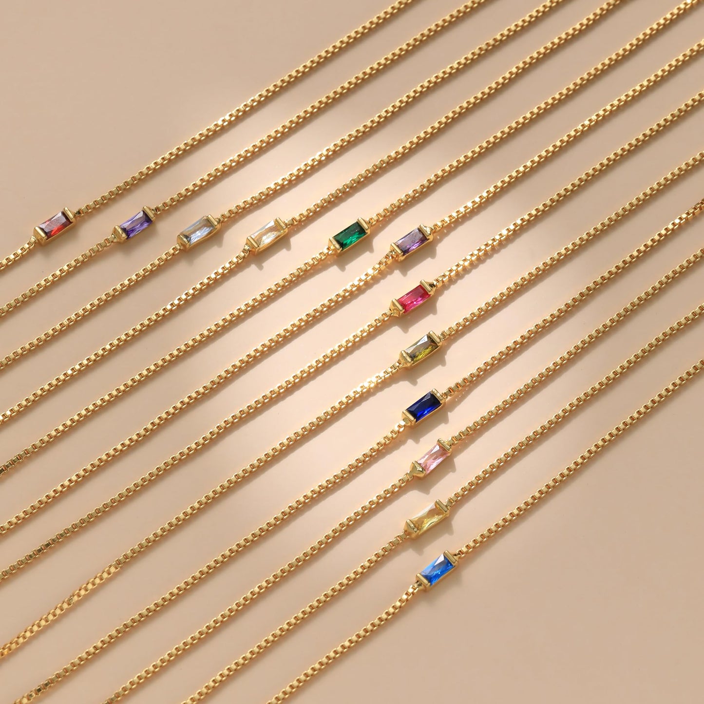 JSJOY Dainty Birthstone Bracelets for Women February Birthstone Bracelet Birthday Gifts Gold Amethyst Crystal Link Bracelet Jewelry Mothers Day Graduation Gifts for Her