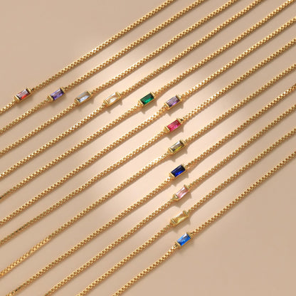 JSJOY Dainty Birthstone Bracelets for Women February Birthstone Bracelet Birthday Gifts Gold Amethyst Crystal Link Bracelet Jewelry Mothers Day Graduation Gifts for Her