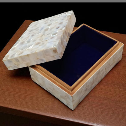 White Decorative Wooden Box | Unique Handcrafted Shiny Jewelry Storage Box | Elegant Keepsake Organizer for Home Décor | 6X4X2.5"Inch Great Birthday Gift, Wedding Gift & Special Occasion Present