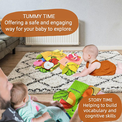 chochumy Baby Books Infant Cloth Toy, Tummy Time Crinkle Touch Feel and Stroller Hanging Car Seat Toys for Infant 0-2-3-4-5-6-7-8-9-12 Months, Newborn Boy Girl Shower Gifts Easter Basket Stuffers