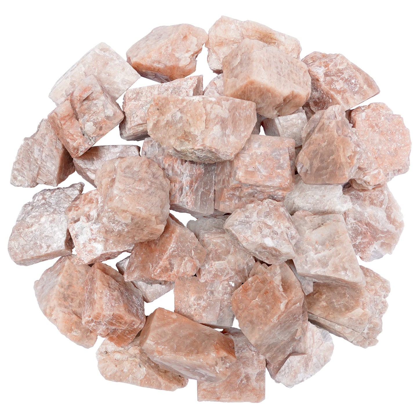 Crocon® 1LB Peach Moonstone Rough Bulk Rocks Natural Stone Spiritual Gifts Raw Gemstone Crystals and Stones Tumbling Cabbing Polishing Gem Mining Chakra Balancing Reiki Healing Home Office Décor