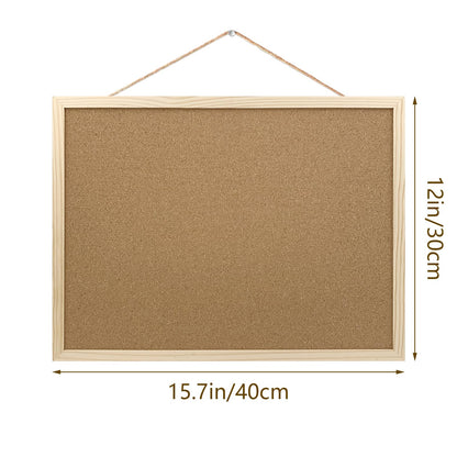 GDMINLO Cork Board Bulletin Board, 15.7"X 11.81" pin Boards for Walls, Oak Wood Finish Frame, Wall Mounted Cork Board for Office Home and School(Pins, Eye Bolts, gaskets, Screws)