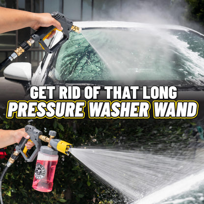 Chemical Guys Snubby Pressure Washer Gun with Foam Cannon Attachment - Short Handle for Gas and Electric Pressure Washers, Foam Sprayer Ideal for Car Washing, Detailing, and Home Cleaning Projects