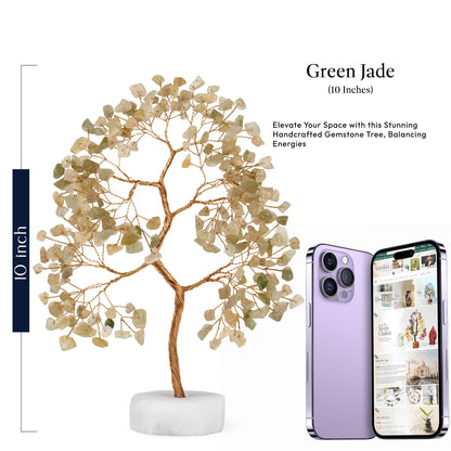 Green Jade Crystal Tree for Positive Energy - Chakra Tree of Life, Thoughtful Gift for Women - Clever Birthday Idea