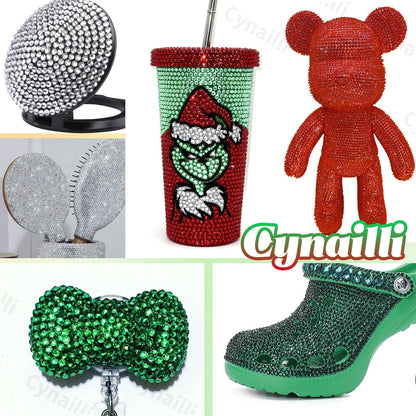 Christmas Red Green Mixed Flatback Rhinestones & Pearls, Pearl and Rhinestones for Crafting, Pearls Heart Bows Nail Charms for Christmas Craft DIY Ornaments, Tumbler Cups, Nail Art and Gift Making