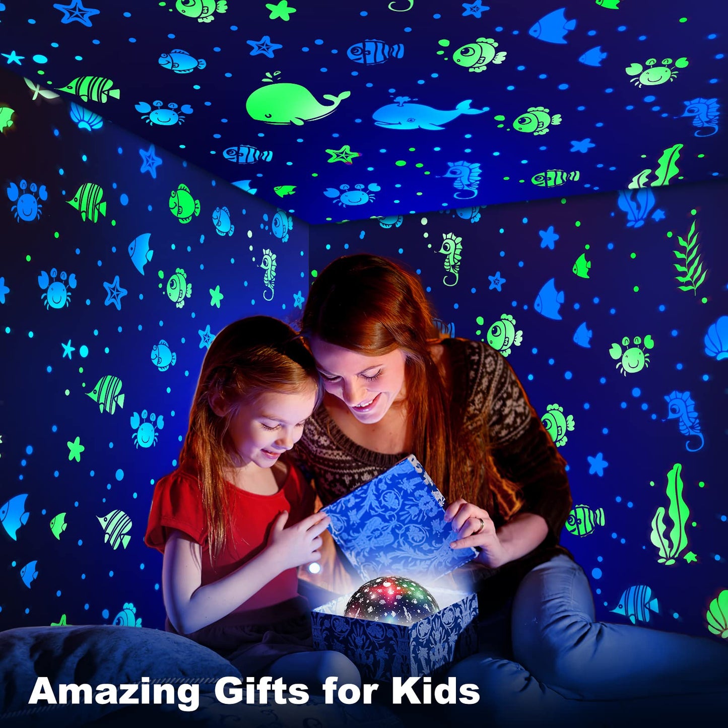 ZKYQSHDHX Night Lights for Kids Room with Sound Machine.Kids White Noise Machine with 29 Soothing Sounds for Baby Sleeping Baby Night Light Ocean Projector.for Bedroom Decoration