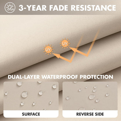 MIULEE Beige Outdoor Seat Cushion 24x24 Inch Waterproof & 3 Year Fade Resistant Deep Seat and Back Cushion for Patio Furniture Chair Sofa Couch with Handle and Adjustable Straps