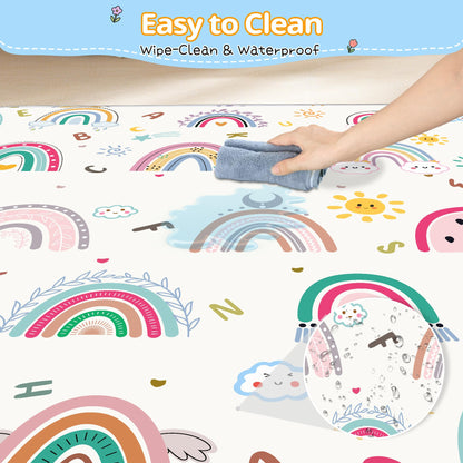 Baby Play Mat, 1-Inch Thick Foam 50" X 50" Playpen Mat,Waterproof & Non - Slip Playmat for Baby Play on Floor, Wipe - Clean, Ideal for Infants, Toddlers & Kids' Crawling and Tummy Time(Rainbow)