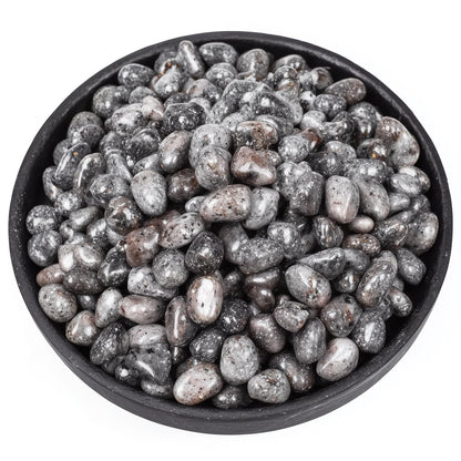 SigMntun Polished Yooperlite Crystal Chips 200 Pcs - 0.3" 10 oz Tumbled Stone Chips Crushed Sea Glass Stones Healing Reiki Crystal Making Home Decoration