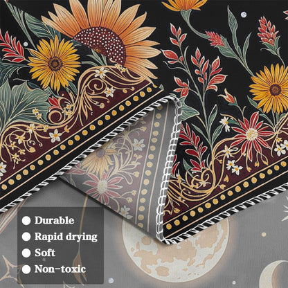 CKM-WOYIN Butterfly Tapestry Moon Star Retro Floral Sunflower Plant Tapestries for Bedroom Witchy Aesthetic Room Decor Tapestries Wall Hanging for Living Room, Bedroom, Dorm (60''×44'')