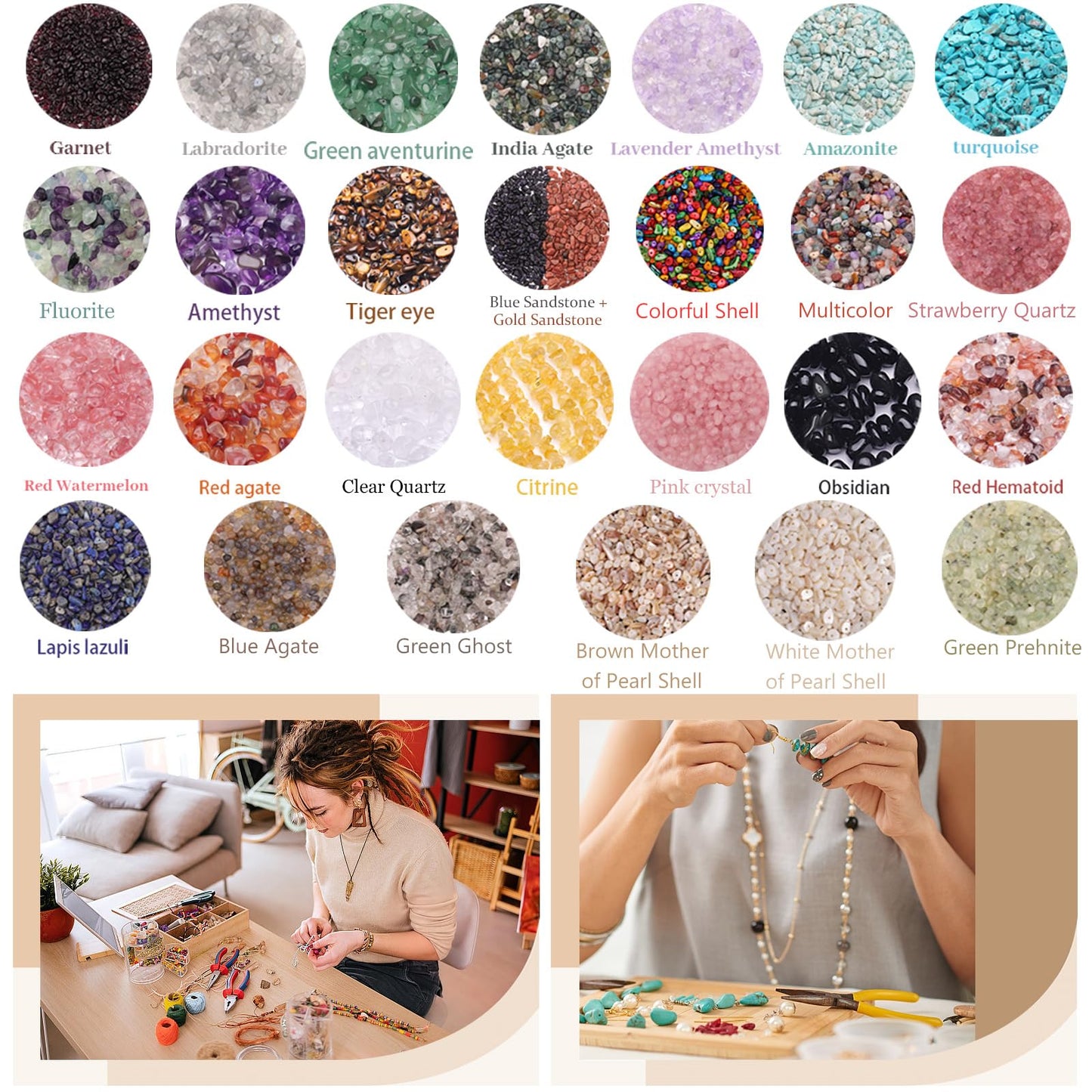 400pcs Natural Chip Stone Beads for Jewelry Making Lavender Amethyst 5-8mm Irregular Gemstones Healing Crystal Loose Rocks Bead Hole Drilled for Ring Earrings Necklace Bracelet Making DIY Art Crafts