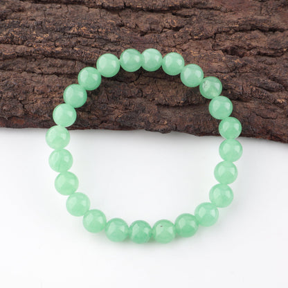 Anagha Jewels Natural Green Jade Gemstone Handmade 8mm Round Beaded Stretch Bracelet 7.5" , Green Jade Crystal Beads Unisex Bracelet For Gift, Chakra Reiki Healing Elastic Bracelet, Jade Beads Bracelet