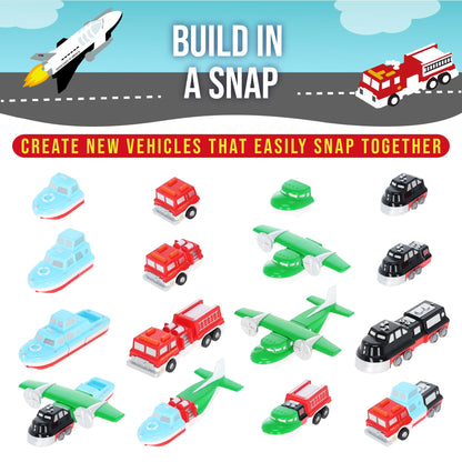 Popular Playthings Magnetic Vehicles for Toddlers 1-3, Mini Mix or Match Car Toys, Set of 9 Gift for Kids - Vehicles
