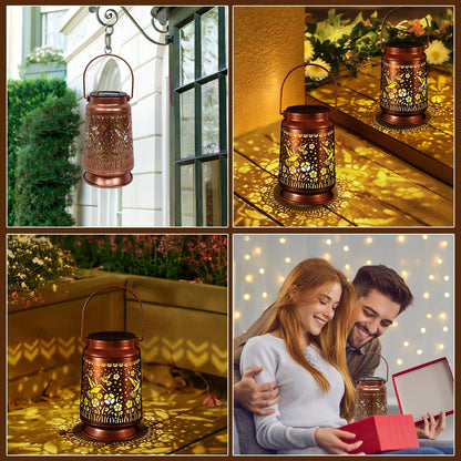 Solar Lanterns Outdoor Waterproof Gifts for Women Grandma Gifts for Mom Hummingbird Garden Decor Solar Hanging Lantern Metal for Patio Yard Festival Pathway Landscape
