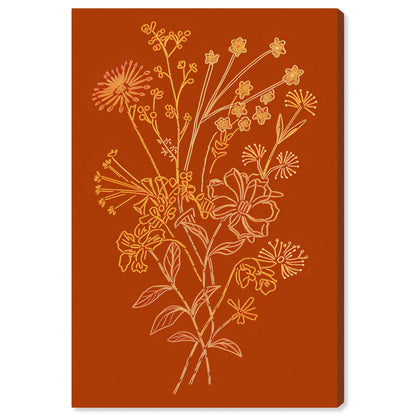 Art Remedy Golden Bouquet Embroidery Canvas Classic Cottage Art, Gallery Wrapped, 30" x 45"