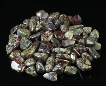Crocon 1LB Dragon Bloodstone Tumbled Stones and Crystals bulk 2000+ Carats Natural Crystal Kit for Reiki Healing Crystals Polished Tumble Stones Chakra Reiki Balancing Gift Home Decor DIY Crafts
