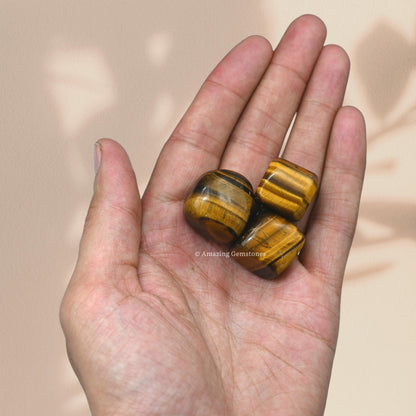 Amazing Gemstone Tiger Eye Crystal Tumbled Stones Polished Rocks - Natural Gem Stones for Healing - DIY Crystals for Protection (1 Piece)