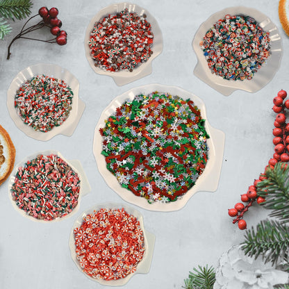 LIKETURE Fake Sprinkles 180g Fake Christmas Sprinkles Non-edible Craft Sprinkles Faux Sprinkles for Crafts Plastic Sprinkle Decoration Slime Sprinkles Slime Add Ins Shaker Card Filler (12 Bottles)