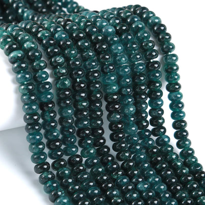 76pcs 5x8mm Natural Stone Dark Blue Jade Rondelle Spacer Loose Beads Abacus Disk Stone Round Loose Gemstone Beads for Jewelry Making DIY Bracelet Necklace