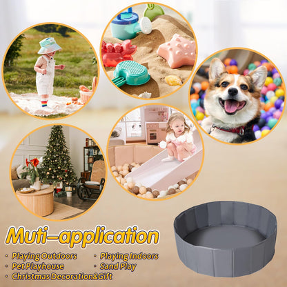 Ball Pit for Toddlers Babies Dogs Cats Iinfant Children, Foldable Ball Pits Play Tent, Crawl Playpen Ball Pool with Storage Bag, Surprise for Boys Girls Festival (Balls Not Included), Gray