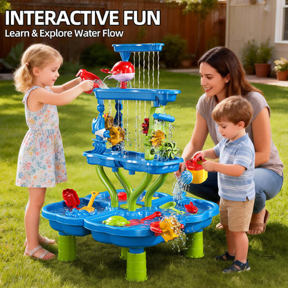 Kenthoris Water Table for Toddlers 1-3, Toddler Outdoor Toys Kids Summer Beach Backyard Pool Splash Activities Playsets, Water and Sand Activity Sensory Playset for Toddlers 1.5+ Years Old (9988)
