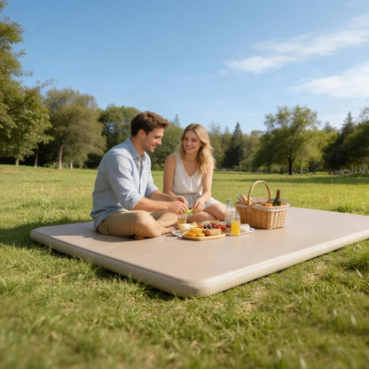 TOBTOS High-Support Full Size Camping Air Mattress, 3" Thick No Sagging Inflatable Mattress with Manual Pump, Double Sleeping Pad for Camping, Home, Hiking