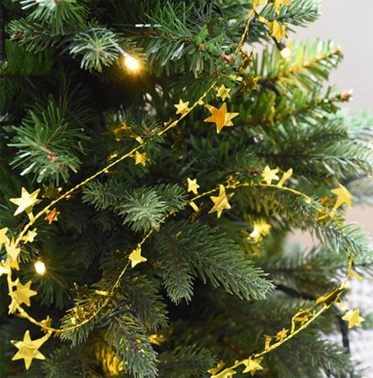 Yesier 25 FT Star Tinsel Garlands with Wire Star String Decor for Christmas Tree Party Decoration Festive Ornament, 2 Pack (Gold)