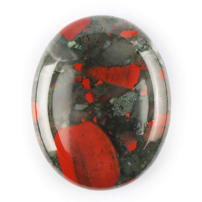 Artistone Crystal Chakra Worry Stone Africa Blood Stone Oval Shaped Crystal Healing Pocket Meditation Thumb Stone Reiki Gifts for Women Kids