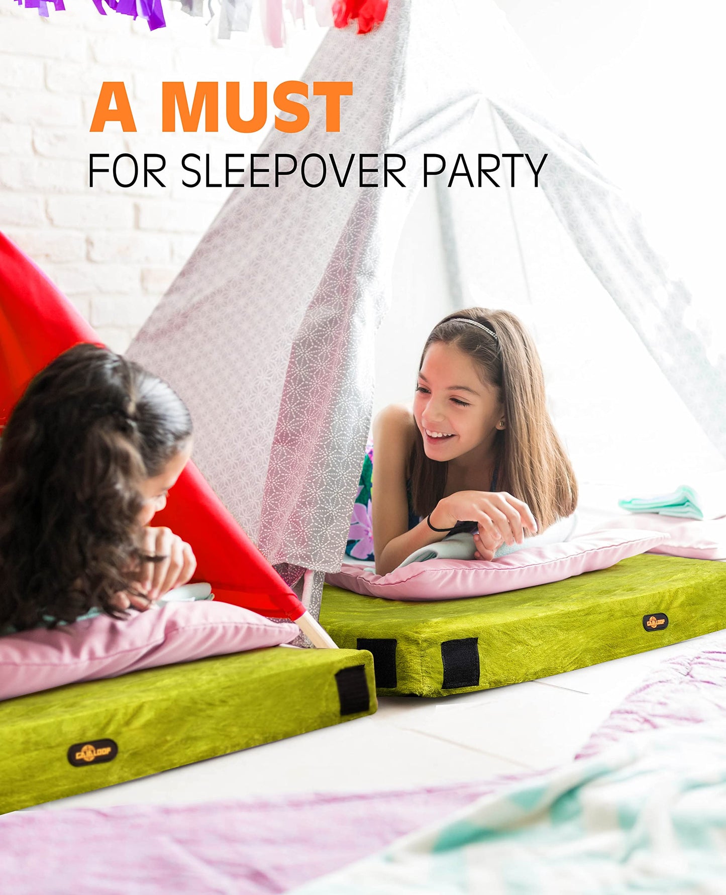 GAIALOOP 3 Inch Memory Foam Camping Mattress, Dual Layer Thick Sleeping Camp Pad for Car Tent Cot, Roll-Up Portable Glamping Floor Bed for Guests Sleepover[Single: 75 * 30 * 3"]