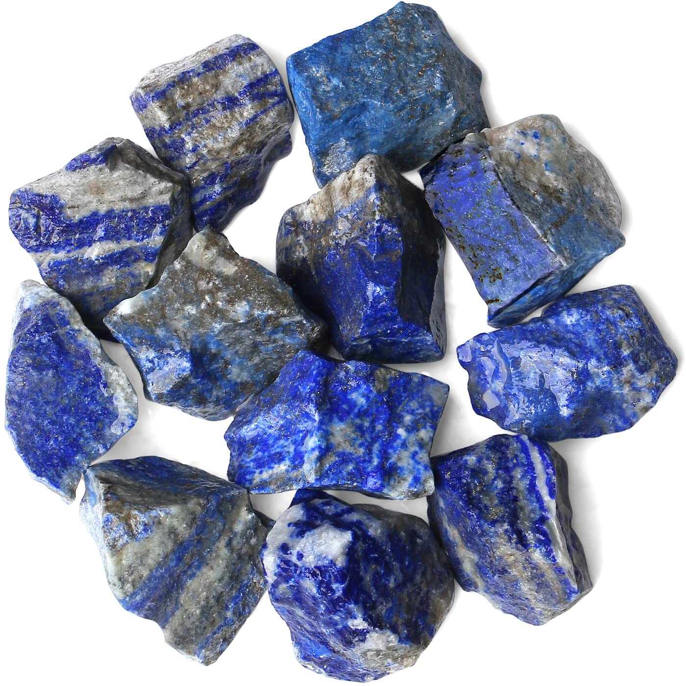 QINJIEJIE 0.9Lbs Lapis Lazuli Raw Crystals Natural Rough Stones Bulk Large 1" Rocks Reiki Gemstones Indoor Garden Fountain Rocks for Tumbling Cabbing Polishing Wire Wrapping Wicca Decoration