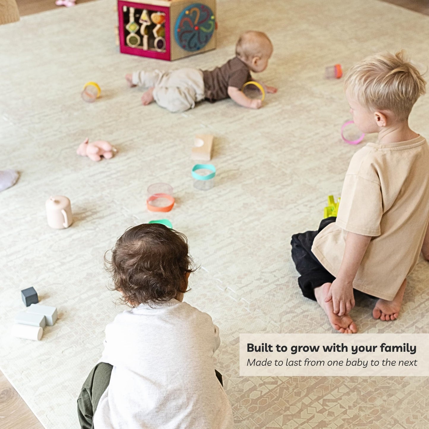 Little Landings Baby Play Mat for Floor - Sandstone (4x6ft) - Premium EVA Foam Play Mat for Babies & Toddlers (Ages 0-5+) Non-Toxic Playmat for Tummy Time, Crawling & Playroom - Stylish & Comfortable