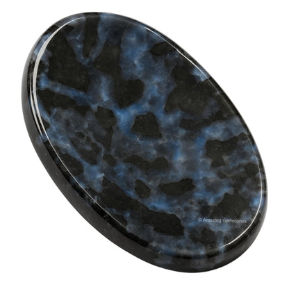 Amazing Gemstone Indigo Gabbro Worry Stone Crystals and Healing Stones - Stones for Stress Relief - Piedra Crystal Fidget for Meditation, Relaxation - Unique Stocking Stuffers and Birthday Gift