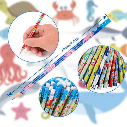 Kolewo4ever 200 Pieces Under The Sea Pencils Ocean Pencil Wood Pencil Oceam Element Sea Themed Pencils for Teachers Classrooms Reward School,Learning Activities
