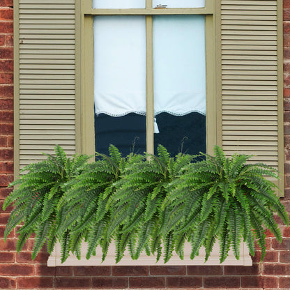 Dkaltm Artificial Boston Fern Bush- Set of 2 Large Artificial Ferns for Outdoors, 45Inch Large Faux Ferns, Suitable for Office & Living Room Decor, 55Branches for Each Bouquet