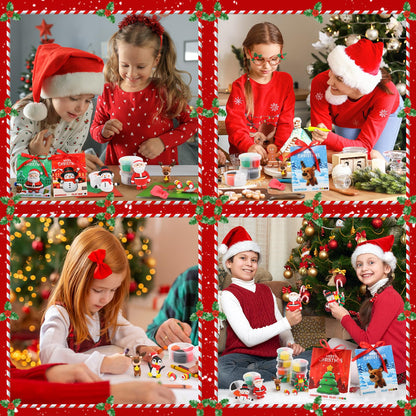 Capoda 18 Set Christmas DIY Craft Kit Christmas Air Dry Clay Kit Snowman Santa Claus Making Craft DIY Modeling Clay for Xmas Winter Holiday School Exchange Gifts Party Art Activities Supplies