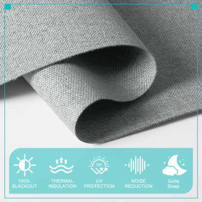 BERISSA No Drill Cordless Roman Shades for Window, Blackout Roman Blinds Room Darkening Pull Down Blinds Easy Install Linen Roman Window Shades for Door,Windows,Bedroom,Custom Size, Light Gray