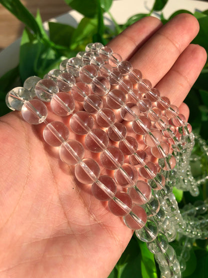 Yochus 60pcs Clear Quartz Stone Beads，6mm Healing Power Natural Stone Round Loose Beads for Jewelry Making Earring Necklace DIY Crafts