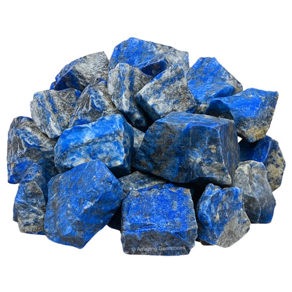 Amazing Gemstone Lapis Lazuli Raw Crystals and Healing Stones, Natural Rocks for Tumbling and DIY Raw Stones and Crystals (5 Pieces)