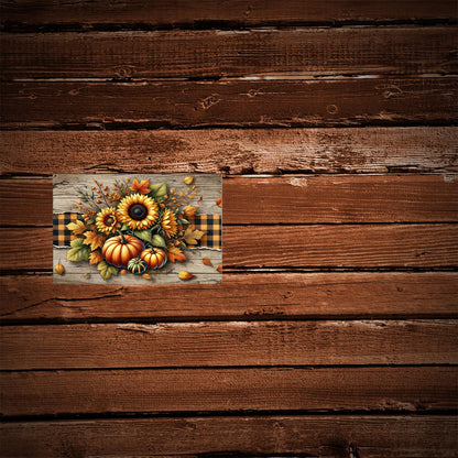 NISEVAN Fall Wall Decor Metal Sign, Autumn Sunflowers Pumpkins Tin Sign for Thanksgiving Day Holiday Decor, Farmhouse Home Kitchen Coffee Shop Cafe Pub Coffee Decorations, 12x8 Inches